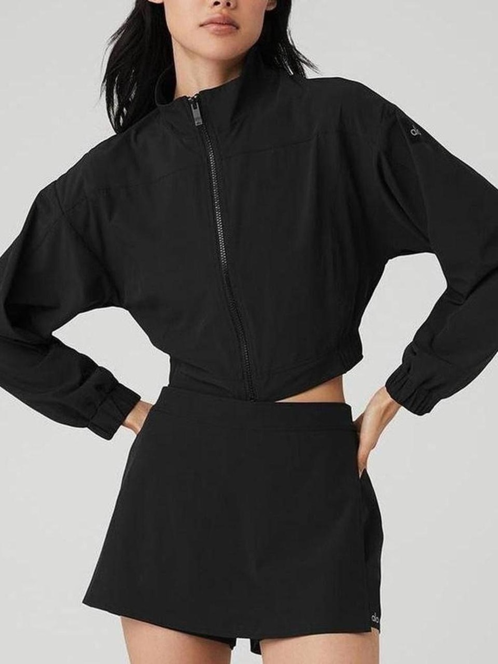 ALO Yoga Black Cropped Utility Jacket